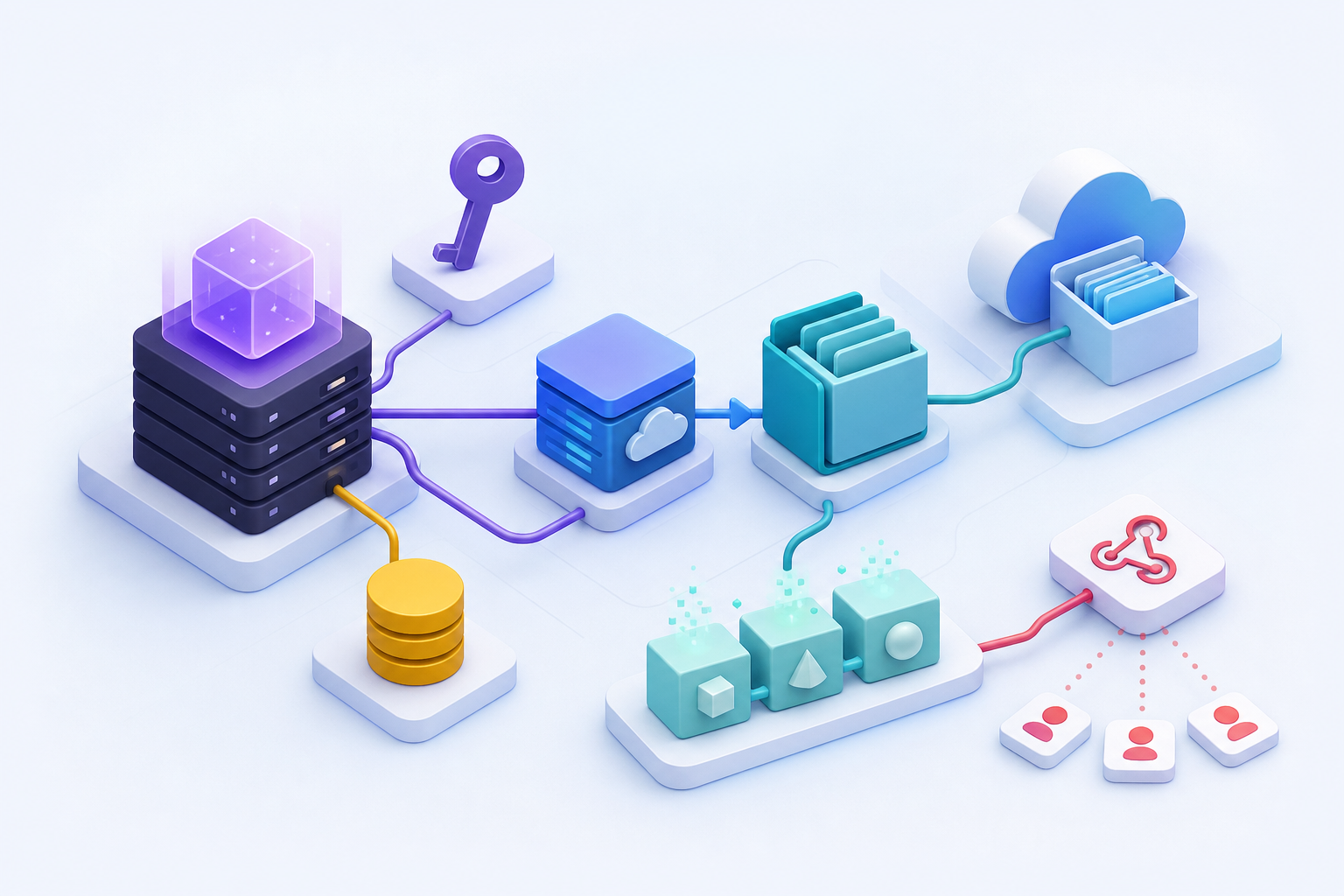 Diagrama de una integración backend con reintentos idempotentes hacia una API de archivos