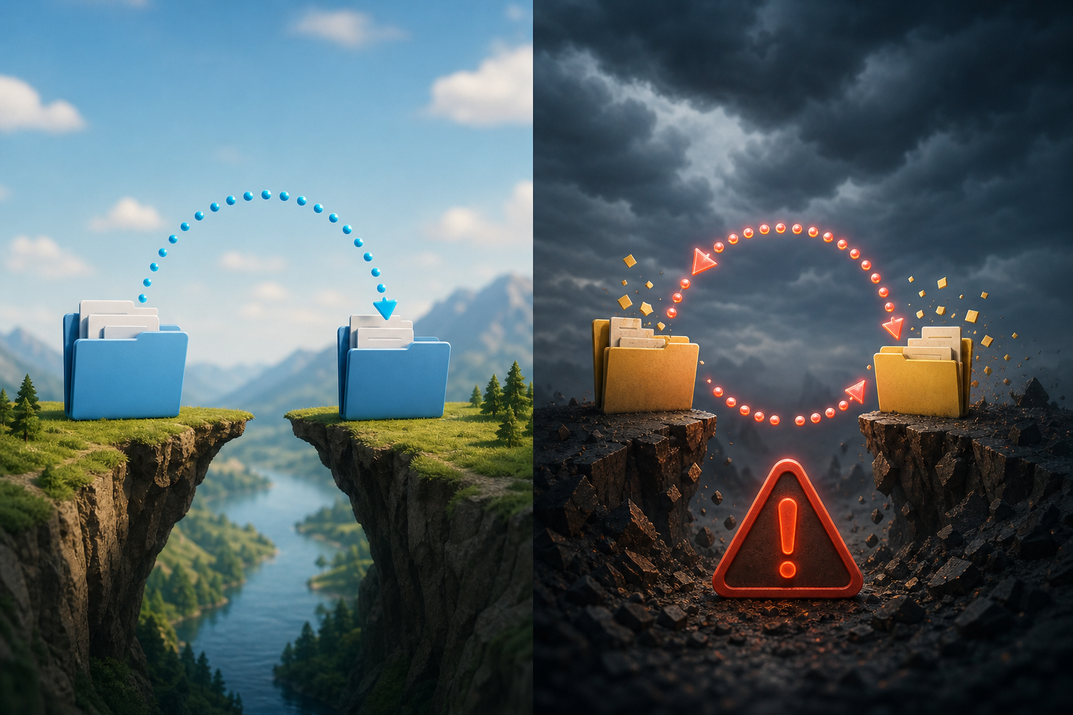 Importing is not syncing: decisions before moving the file