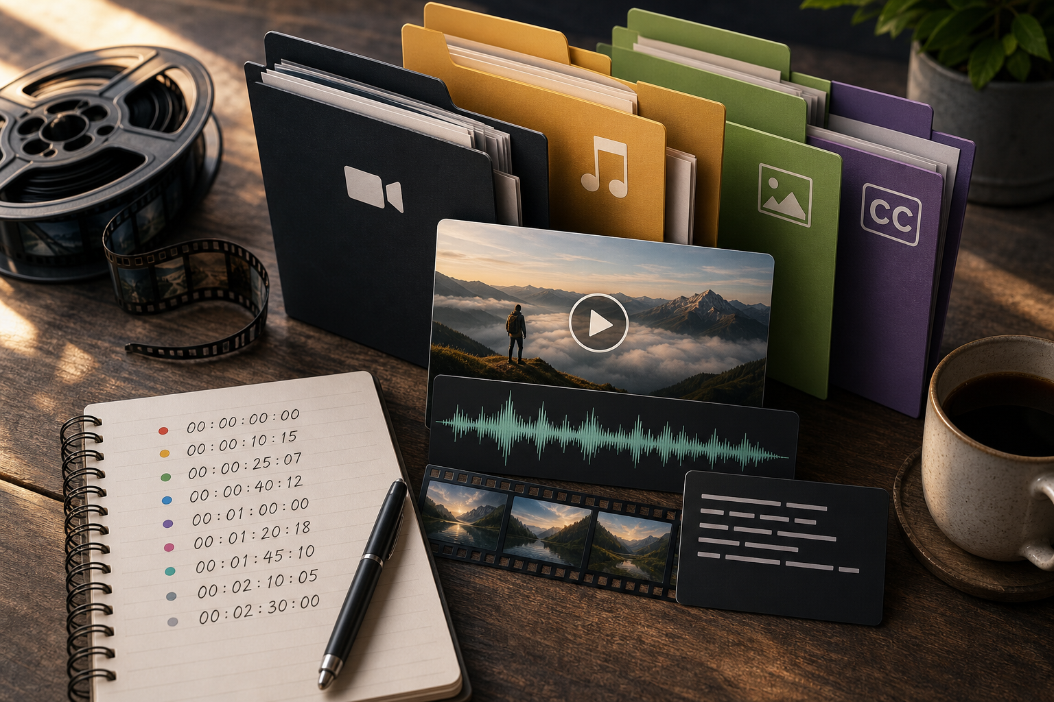 Prepare materials and timestamps before editing