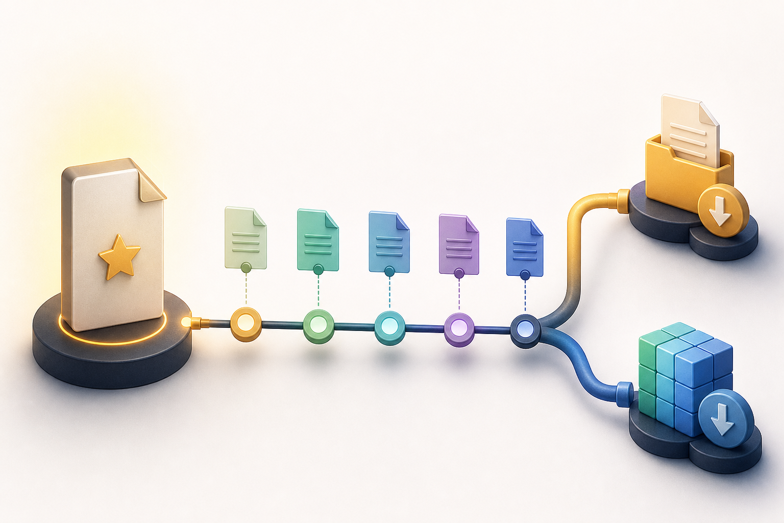 Conceptos base: maestro, versión, transformación y descarga