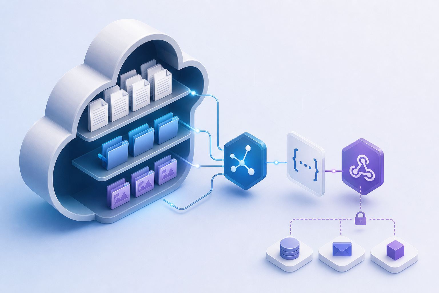 Flusso di automazione dei file in Cloud con API, OpenAPI e webhook firmati