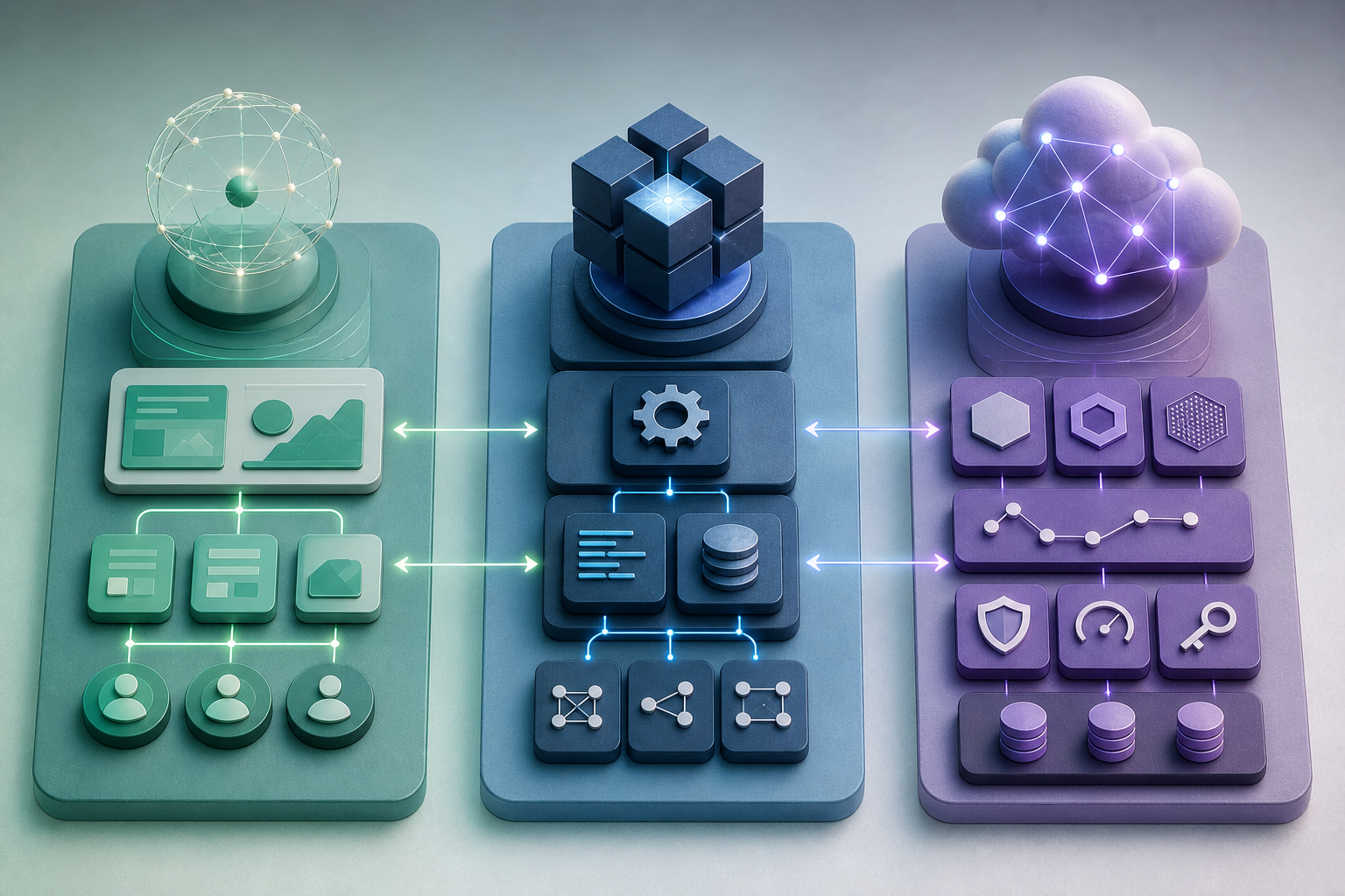 Responsibility map: frontend, backend, and Cloud
