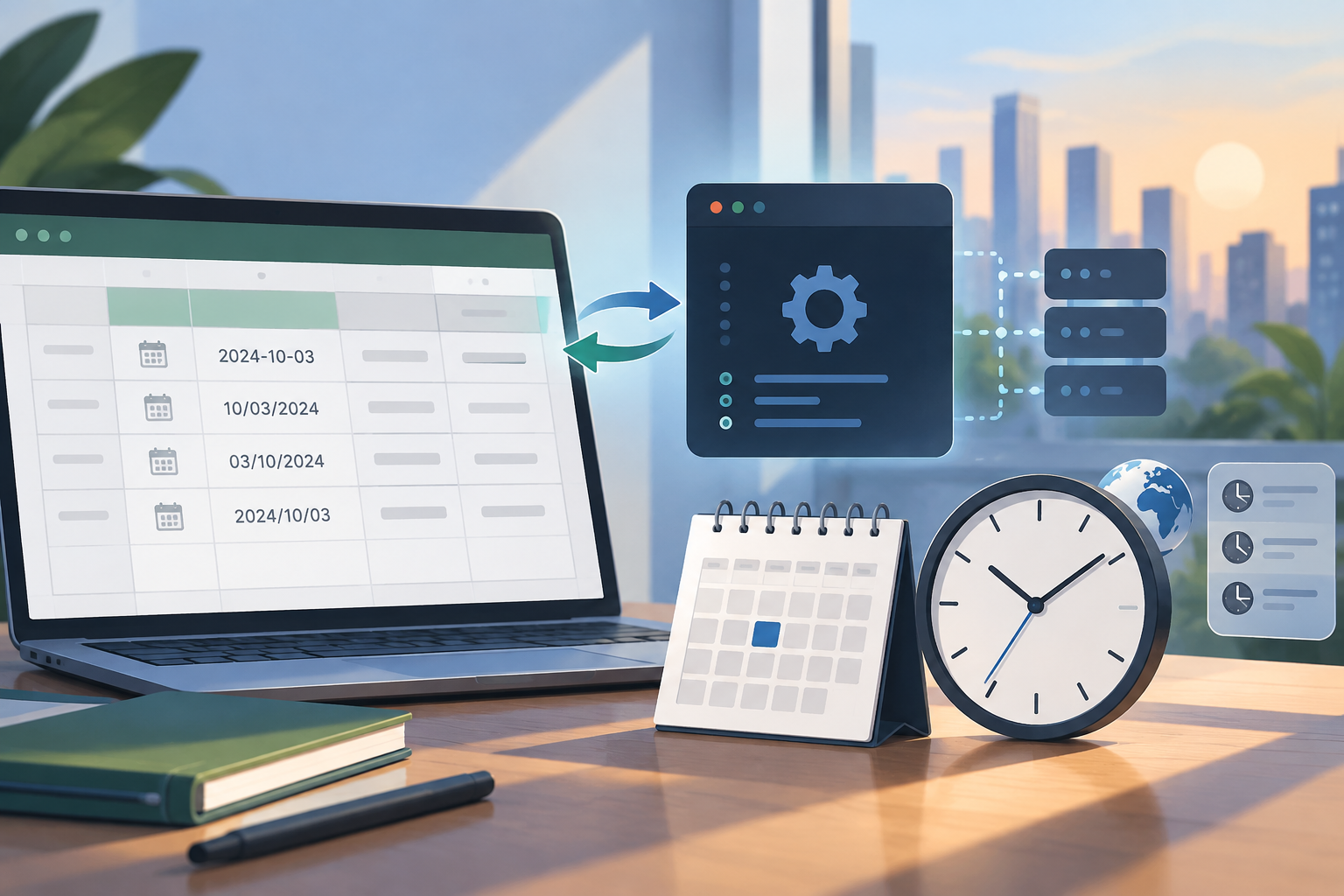 Hoja de cálculo con fechas explícitas y una integración con API en revisión