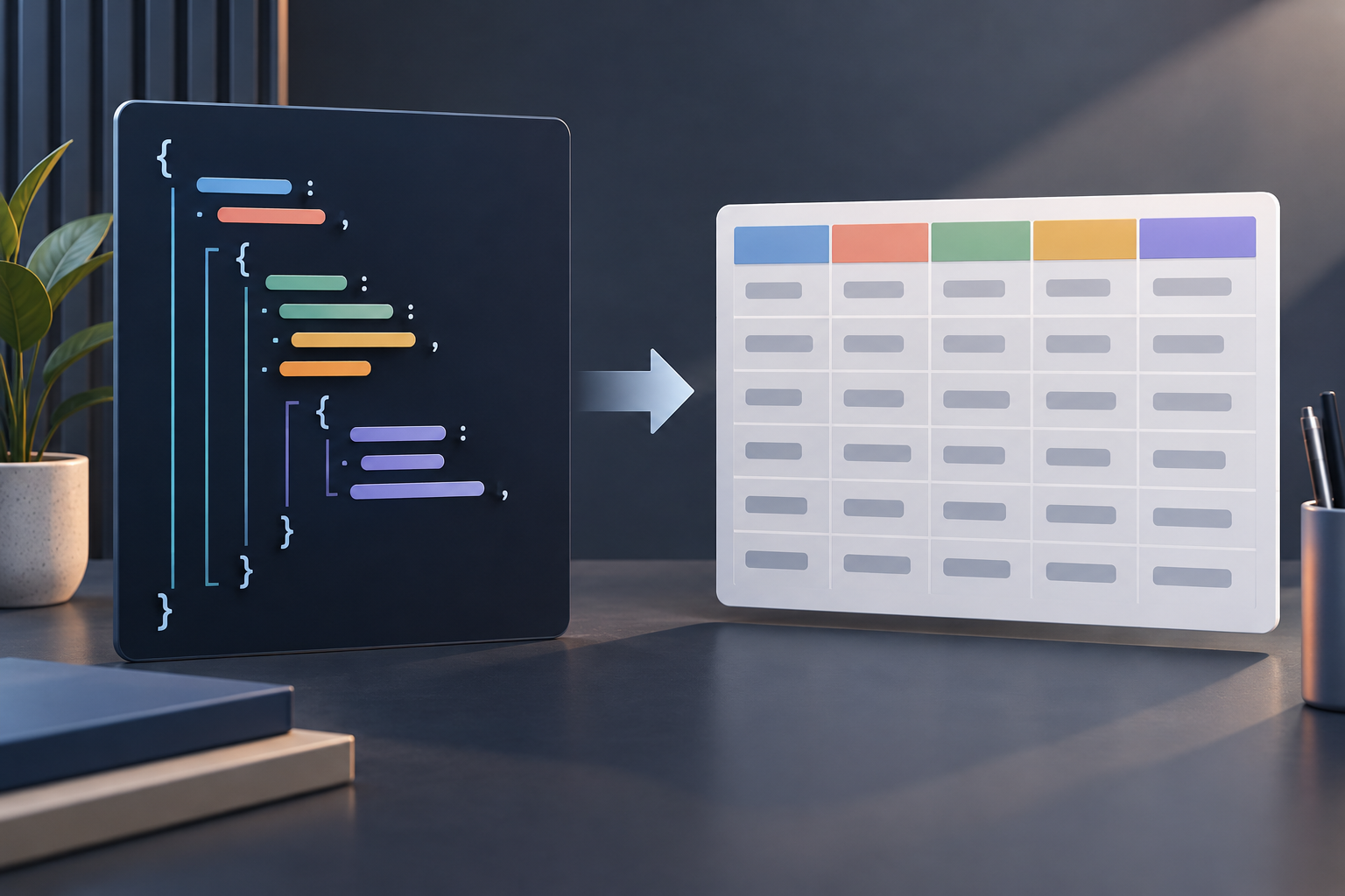 Beispiel für ein verschachteltes JSON-Objekt, das in CSV-Spalten umgewandelt wurde